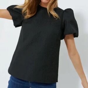 Tuckernuck Pomander Place Black Jacquard Lyla Blouse
